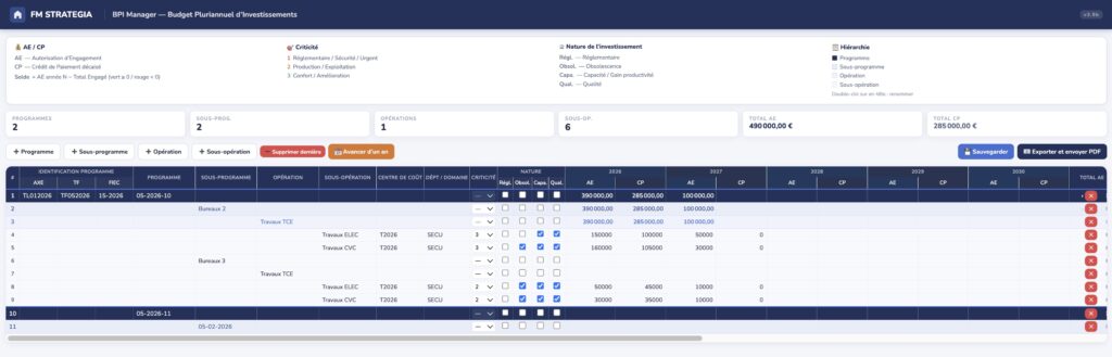 Ecran BPIManager