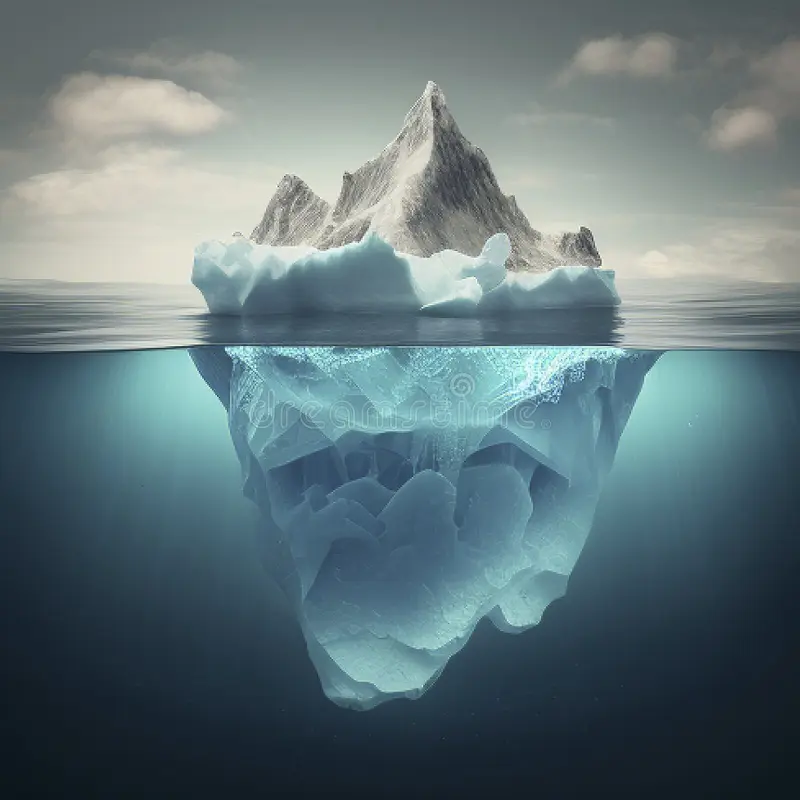 Immobilier tertiaire : le vrai coût caché des pannes techniques 4 visible invisible surface iceberg visible invisible surface iceberg artificial intelligence drawing 266559130